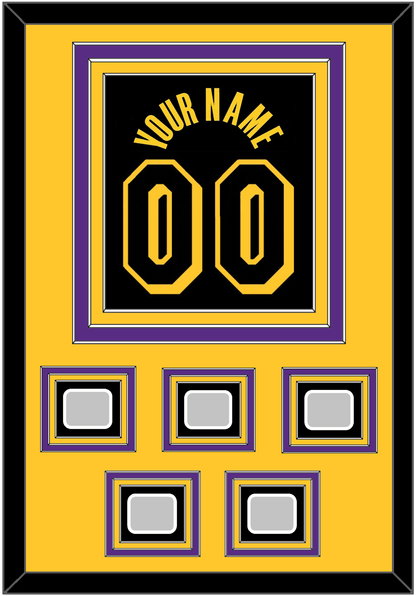 Los Angeles Name & Number With 5 Trophy Patches - Black Mamba (2017-2018, 2020) - Premier Tier 4