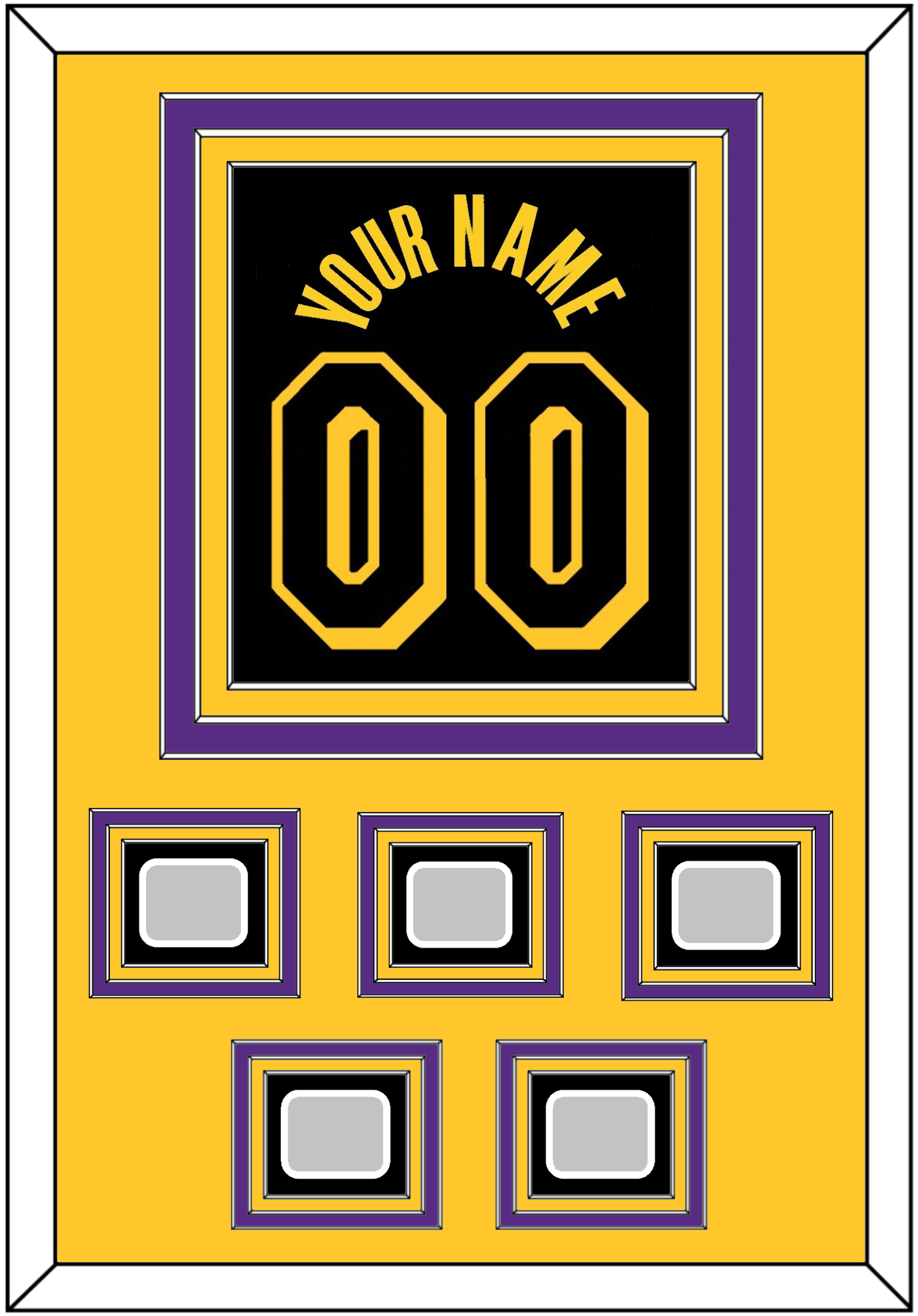 Los Angeles Name & Number With 5 Trophy Patches - Black Mamba (2017-2018, 2020) - Premier Tier 4