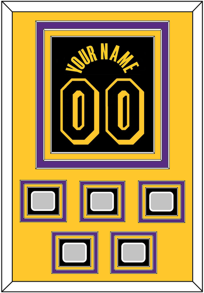 Los Angeles Name & Number With 5 Trophy Patches - Black Mamba (2017-2018, 2020) - Premier Tier 4