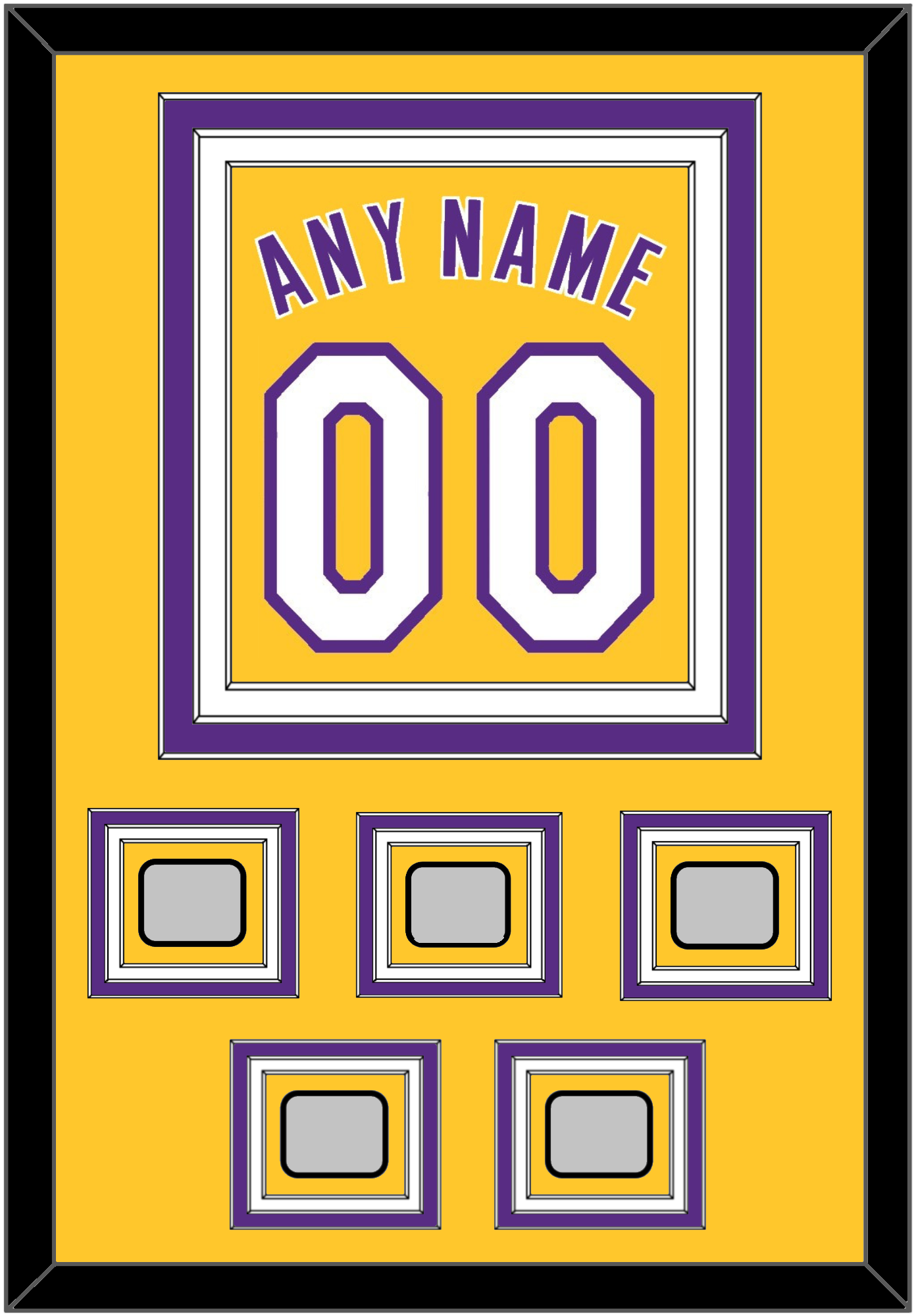 Los Angeles Name & Number With 5 Finals Patches - Home Yellow (1999-2018) - Premier Tier 2