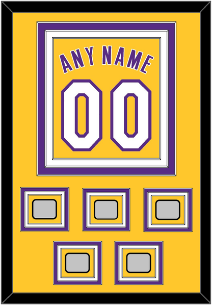 Los Angeles Name & Number With 5 Finals Patches - Home Yellow (1999-2018) - Premier Tier 2