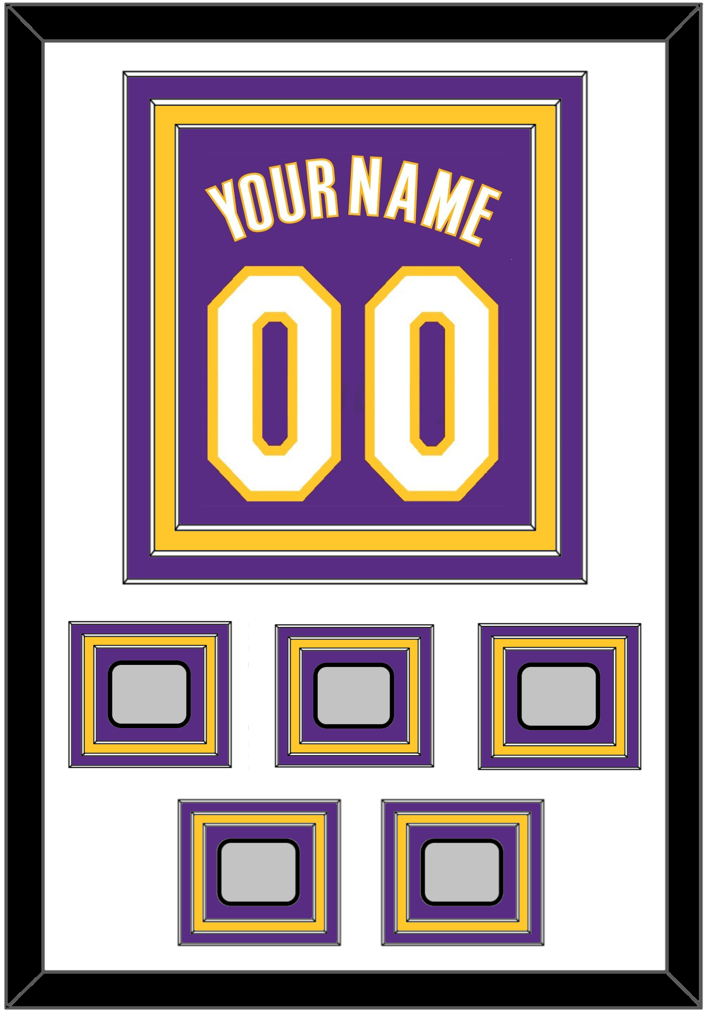 Los Angeles Name & Number With 5 Finals Patches - Road Purple (1999-20 ...