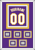 Los Angeles Name & Number With 5 Finals Patches - Road Purple (1999-2004) - Triple Mat 2