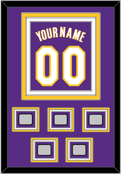 Los Angeles Name & Number With 5 Finals Patches - Road Purple (1999-2004) - Premier Tier 2 (Copy)