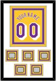 Los Angeles Name & Number With 5 Trophy Patches - Home Yellow (1978-1997) - Triple Mat 1