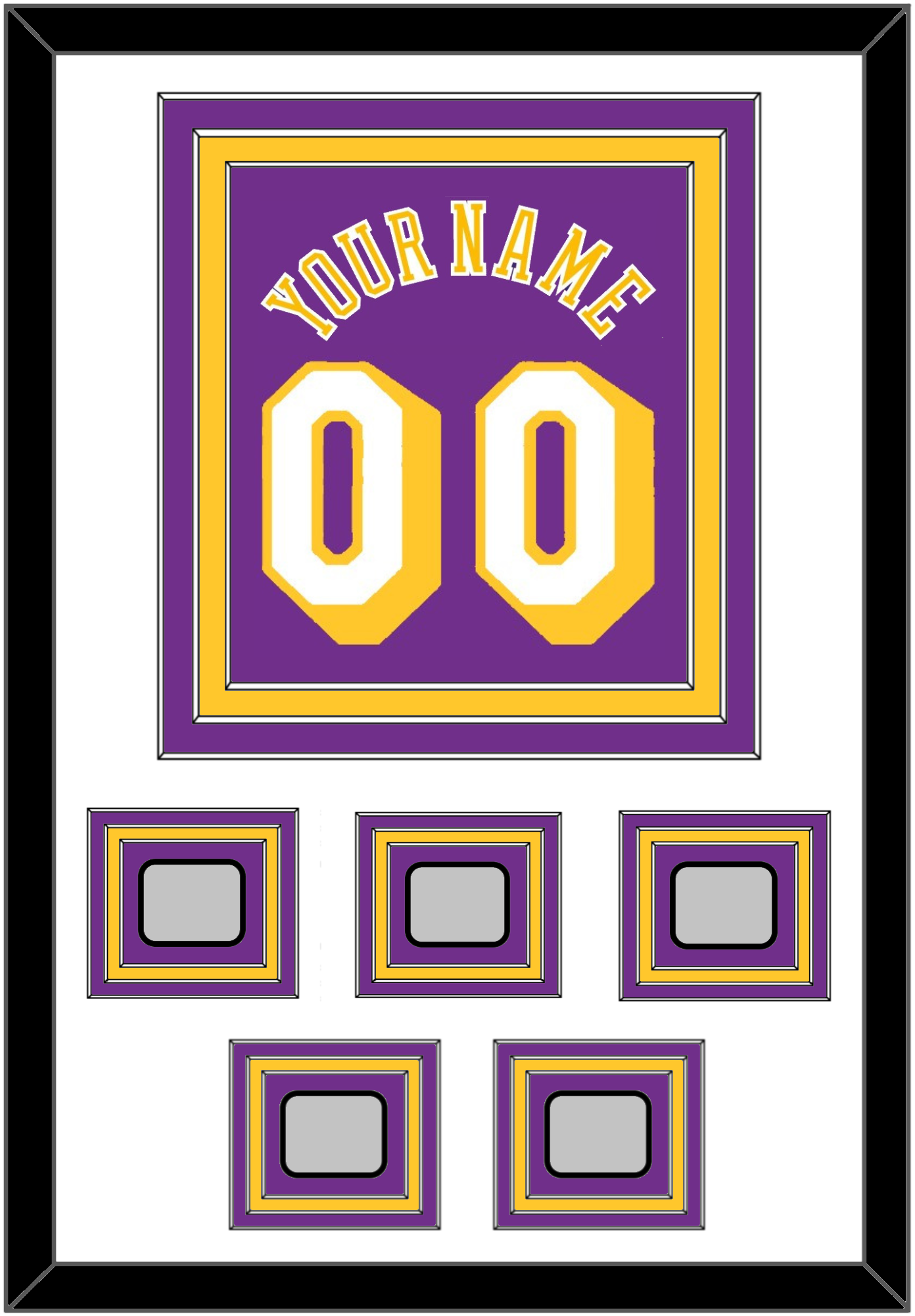 Los Angeles Name & Number With 5 Trophy Patches - Road Purple (1978-1997) - Premier Tier 1