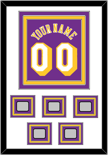 Los Angeles Name & Number With 5 Trophy Patches - Road Purple (1978-1997) - Premier Tier 1