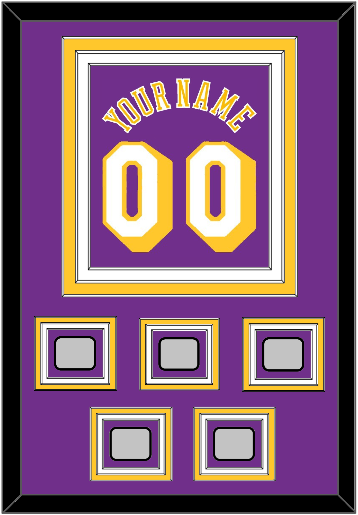 Los Angeles Name & Number With 5 Trophy Patches - Road Purple (1978-1997) - Premier Tier 2