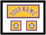 Los Angeles Name & 2 Trophy Patches - Home Yellow (1978-1997) - Double Mat 1