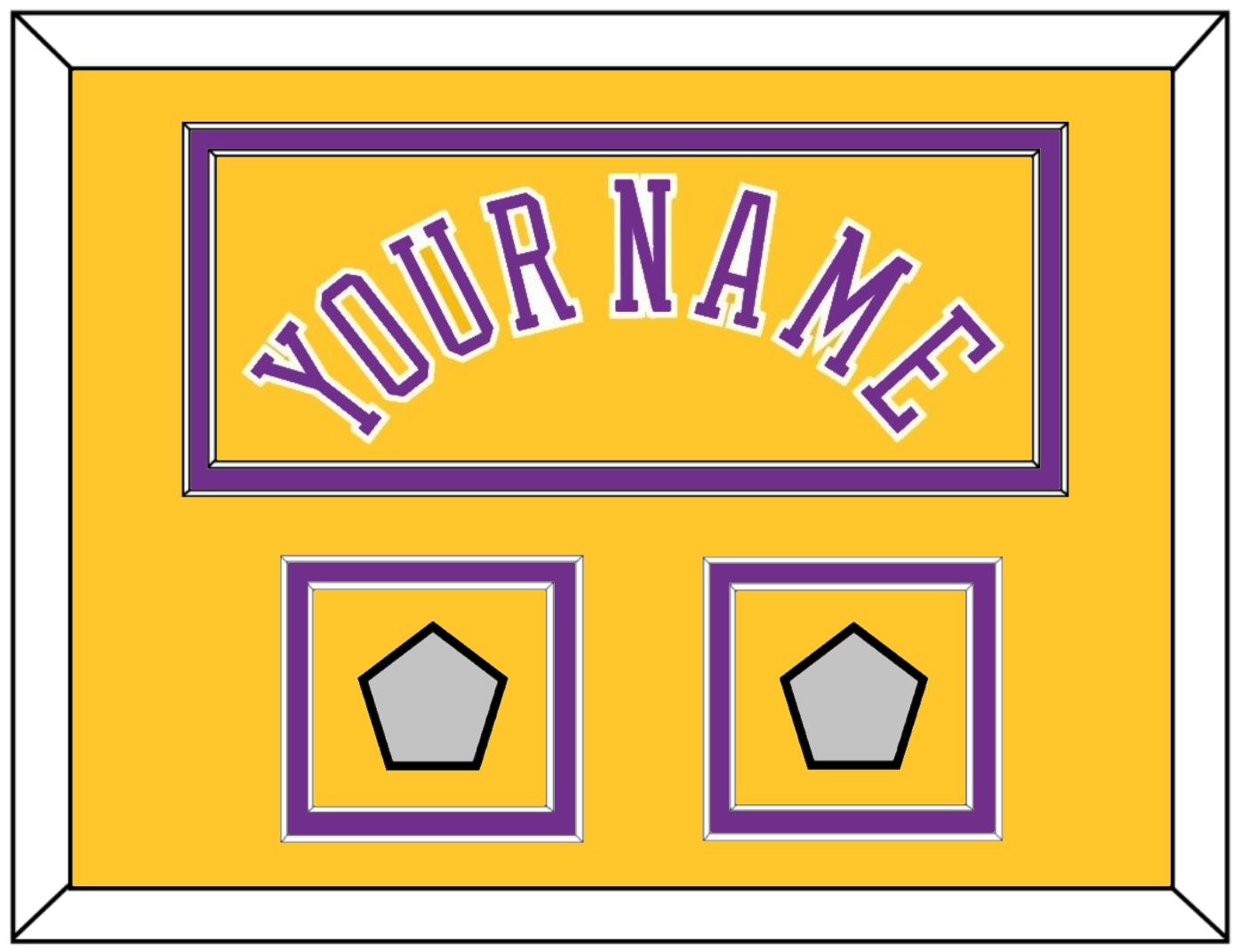 Los Angeles Name & 2 Champions Patches - Home Yellow (1978-1997) - Signature Tier 3