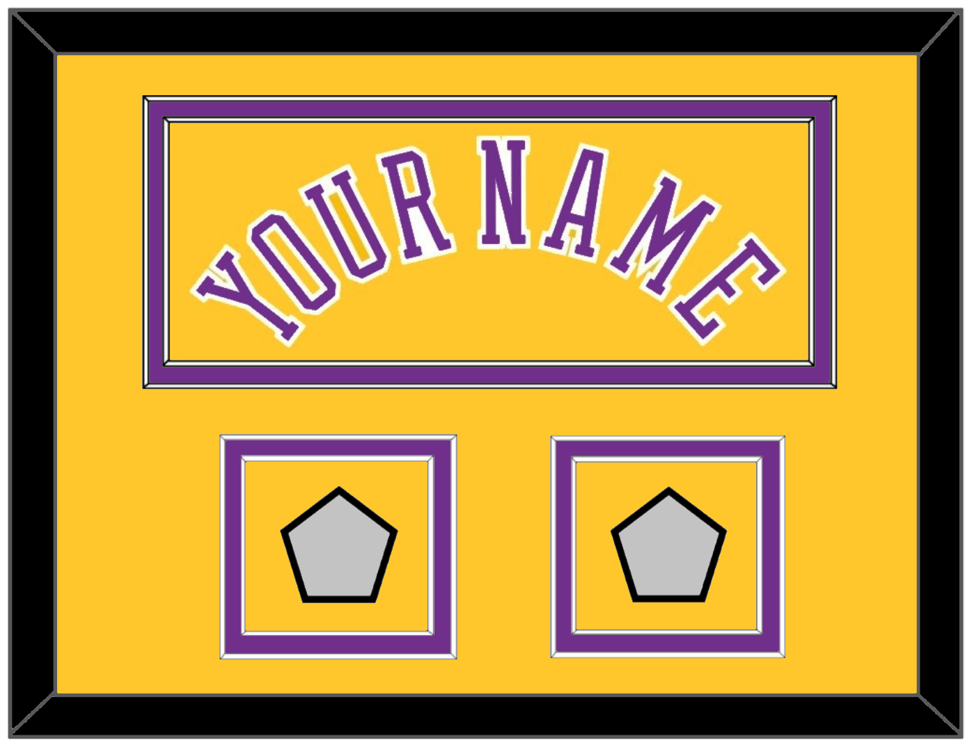Los Angeles Name & 2 Trophy Patches - Home Yellow (1978-1997) - Signature Tier 3