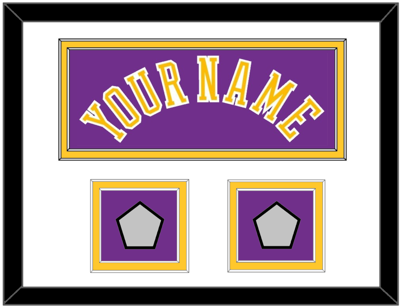 Los Angeles Name & 2 Trophy Patches - Road Purple (1978-1997) - Signature Tier 1