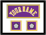 Los Angeles Name & 2 Champions Patches - Road Purple (1978-1997) - Double Mat 1