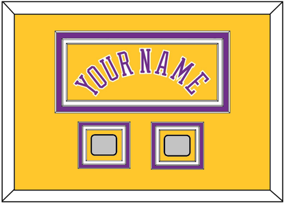 Los Angeles Name & 2 Trophy Patches - Home Yellow (1978-1997) - Premier Tier 3