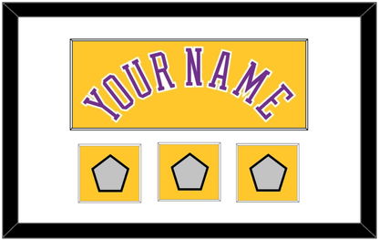 Los Angeles Name & 3 Trophy Patches - Home Yellow (1978-1997) - Essential Tier 1
