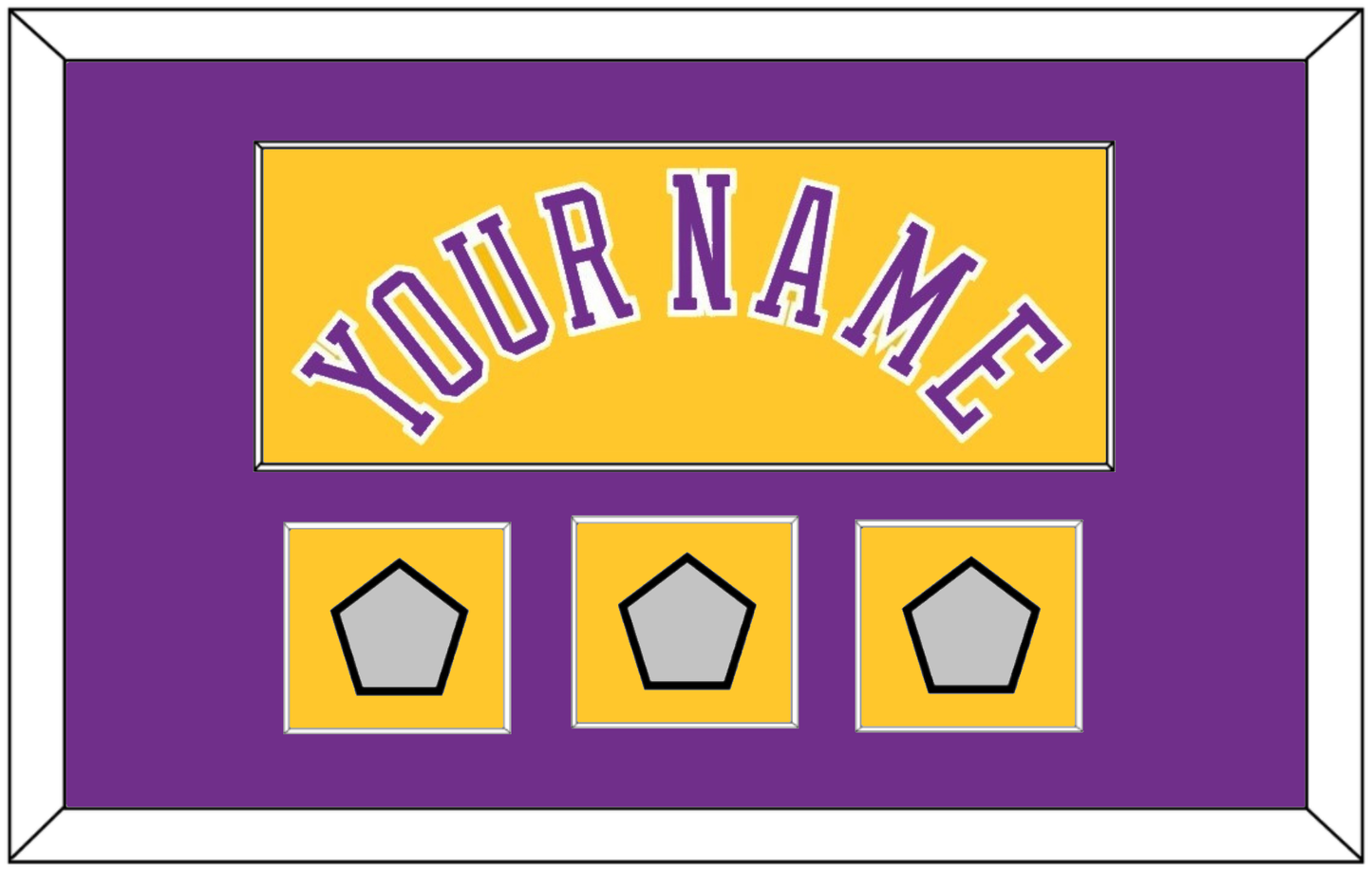 Los Angeles Name & 3 Champions Patches - Home Yellow (1978-1997) - Essential Tier 2