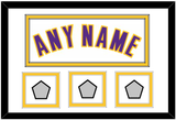 Los Angeles Name & 3 Trophy Patches - Alternate White (2002-2018) - Double Mat 2