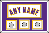 Los Angeles Name & 3 Finals Patches - Alternate White (2002-2018) - Double Mat 3