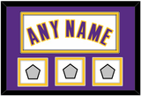 Los Angeles Name & 3 Finals Patches - Alternate White (2002-2018) - Double Mat 3