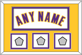 Los Angeles Name & 3 Finals Patches - Alternate White (2002-2018) - Double Mat 4