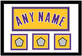 Los Angeles Name & 3 Finals Patches - Home Yellow (1999-2018) - Double Mat 1