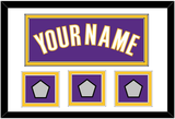 Los Angeles Name & 3 Finals Patches - Road Purple (1999-2004) - Double Mat 1