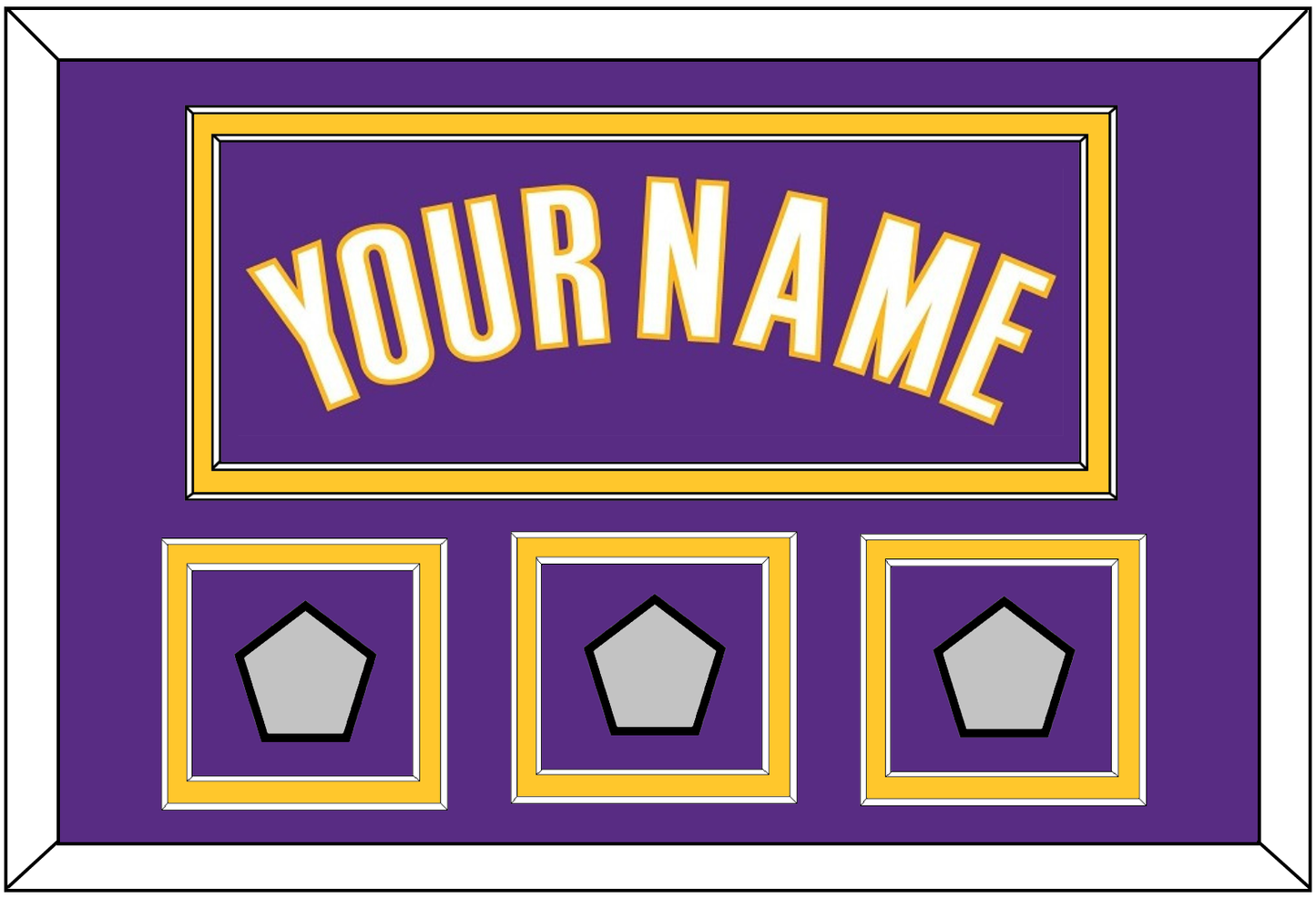 Los Angeles Name & 3 Finals Patches - Road Purple (1999-2004) - Signature Tier 2