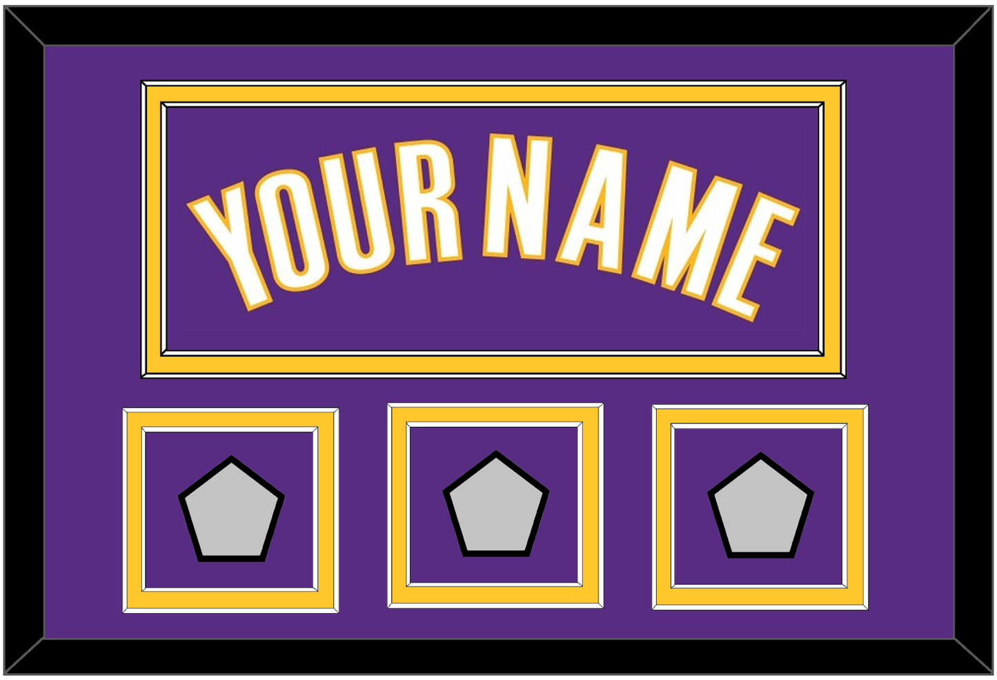 Los Angeles Name & 3 Finals Patches - Road Purple (1999-2004) - Signature Tier 2