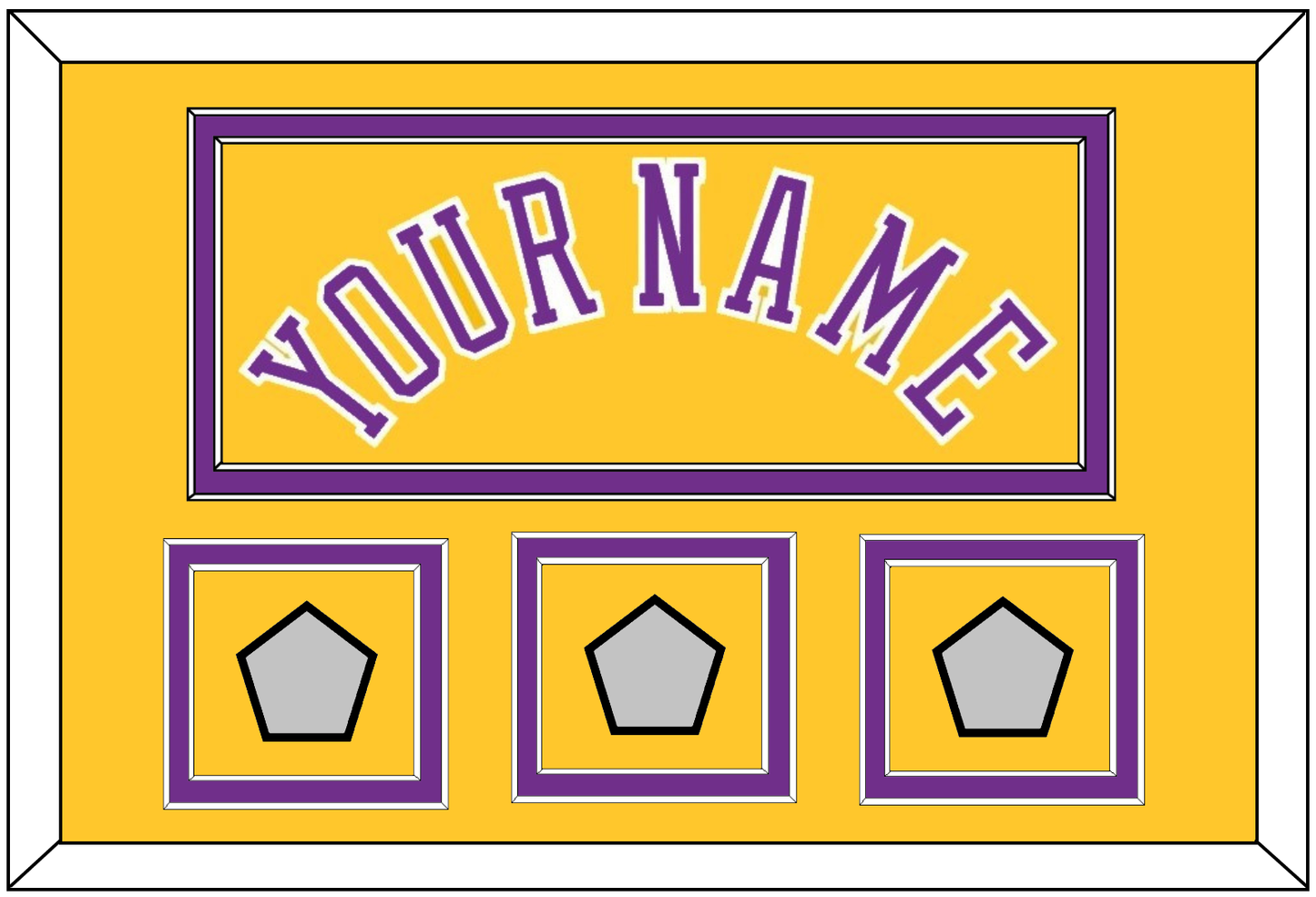 Los Angeles Name & 3 Trophy Patches - Home Yellow (1978-1997) - Signature Tier 2
