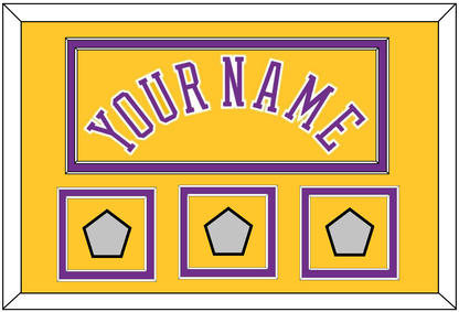 Los Angeles Name & 3 Trophy Patches - Home Yellow (1978-1997) - Signature Tier 2