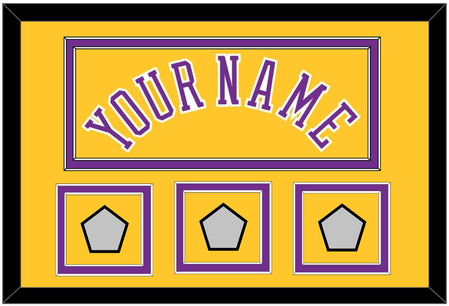 Los Angeles Name & 3 Trophy Patches - Home Yellow (1978-1997) - Signature Tier 2