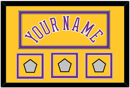 Los Angeles Name & 3 Champions Patches - Home Yellow (1978-1997) - Signature Tier 2