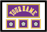 Los Angeles Name & 3 Champions Patches - Road Purple (1978-1997) - Double Mat 1
