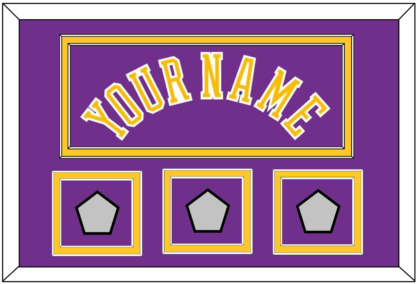 Los Angeles Name & 3 Champions Patches - Road Purple (1978-1997) - Signature Tier 2