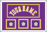 Los Angeles Name & 3 Champions Patches - Road Purple (1978-1997) - Double Mat 2