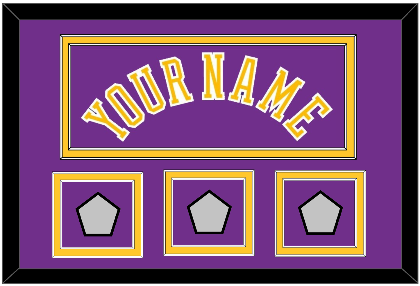 Los Angeles Name & 3 Champions Patches - Road Purple (1978-1997) - Signature Tier 2