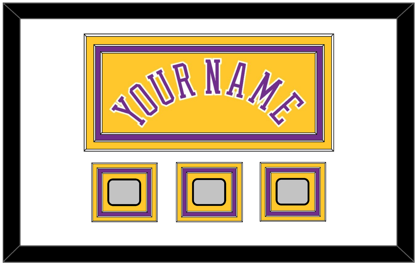 Los Angeles Name & 3 Trophy Patches - Home Yellow (1978-1997) - Premier Tier 1