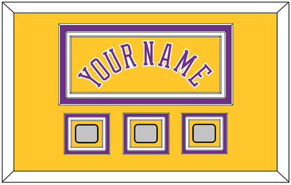 Los Angeles Name & 3 Trophy Patches - Home Yellow (1978-1997) - Premier Tier 2