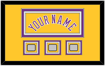 Los Angeles Name & 3 Trophy Patches - Home Yellow (1978-1997) - Premier Tier 2