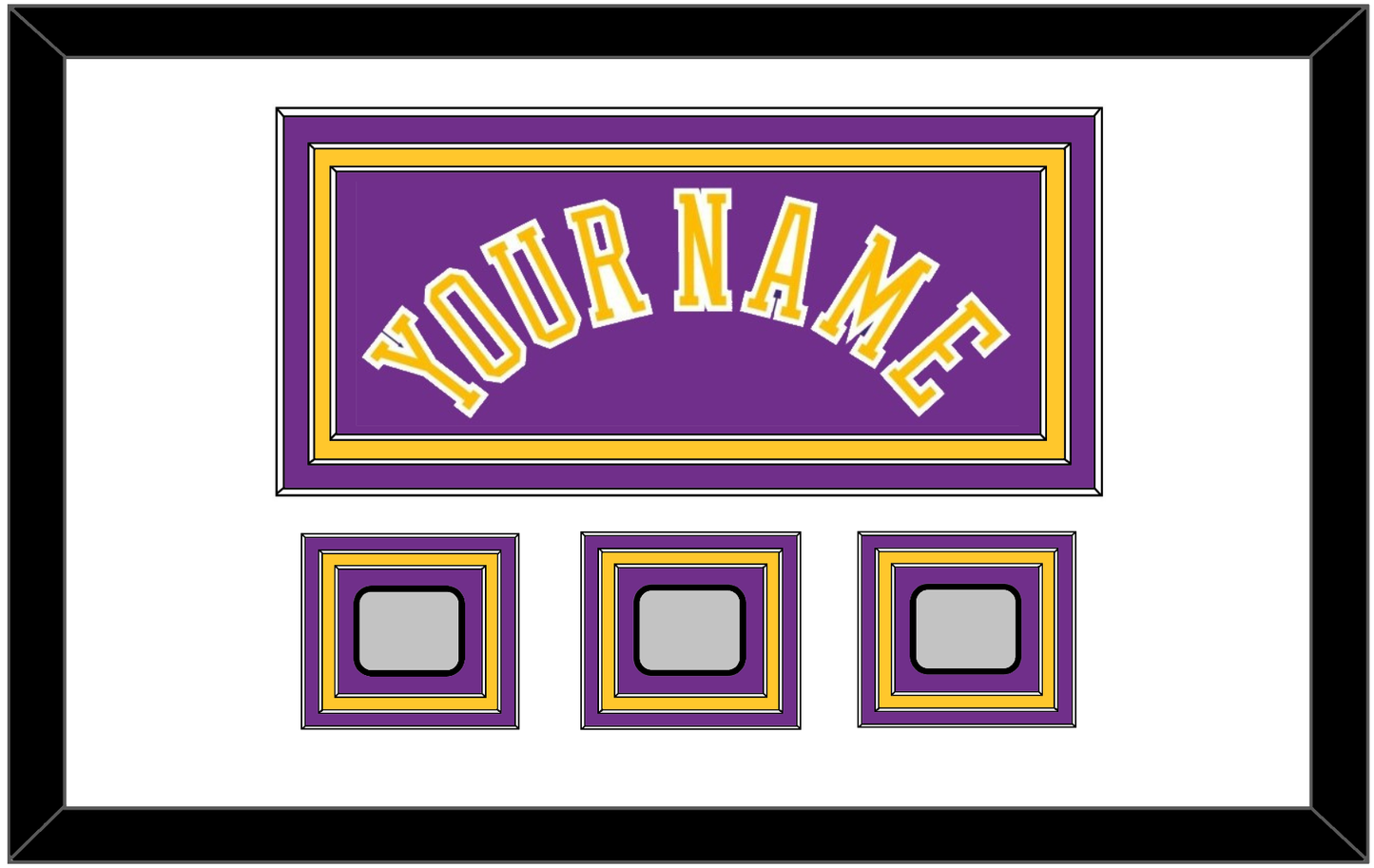 Los Angeles Name & 3 Champions Patches - Road Purple (1978-1997) - Premier Tier 1