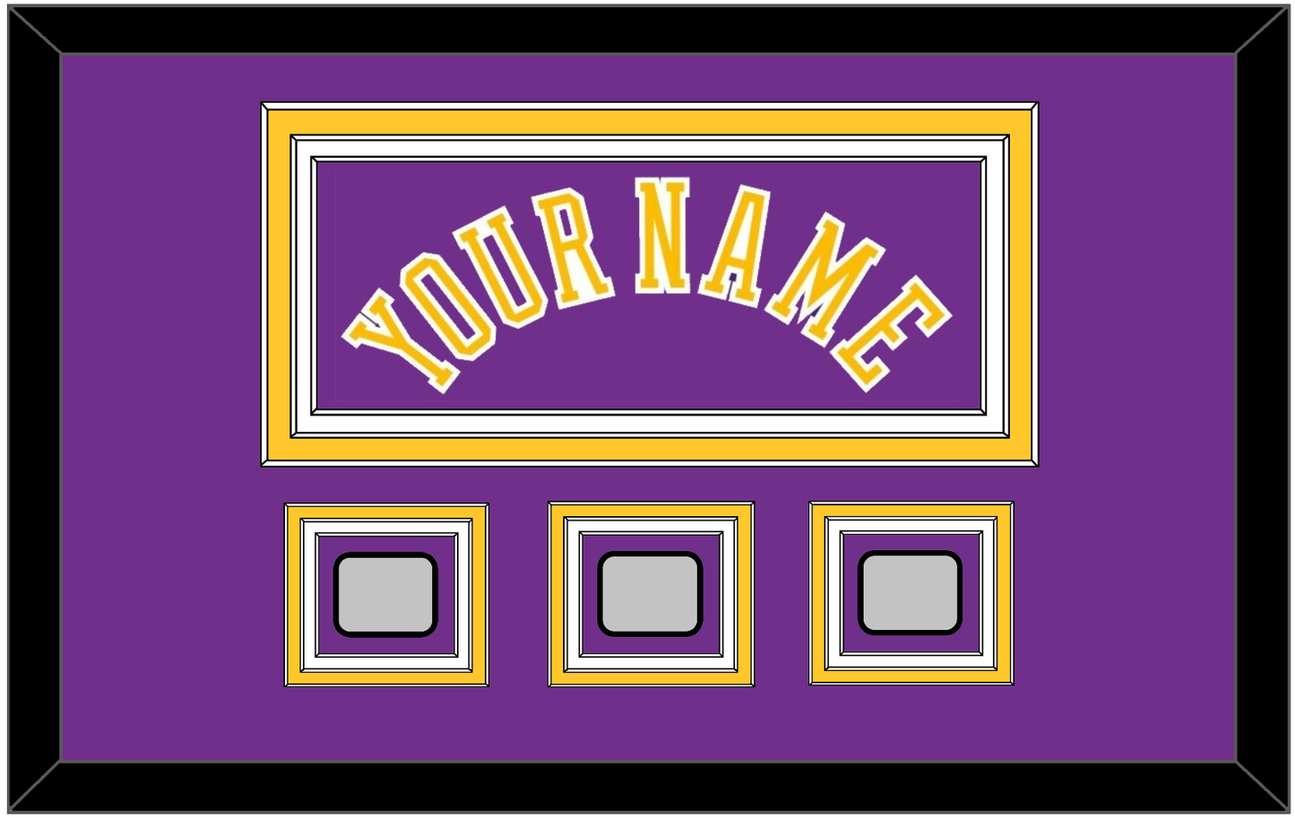 Los Angeles Name & 3 Trophy Patches - Road Purple (1978-1997) - Premier Tier 2