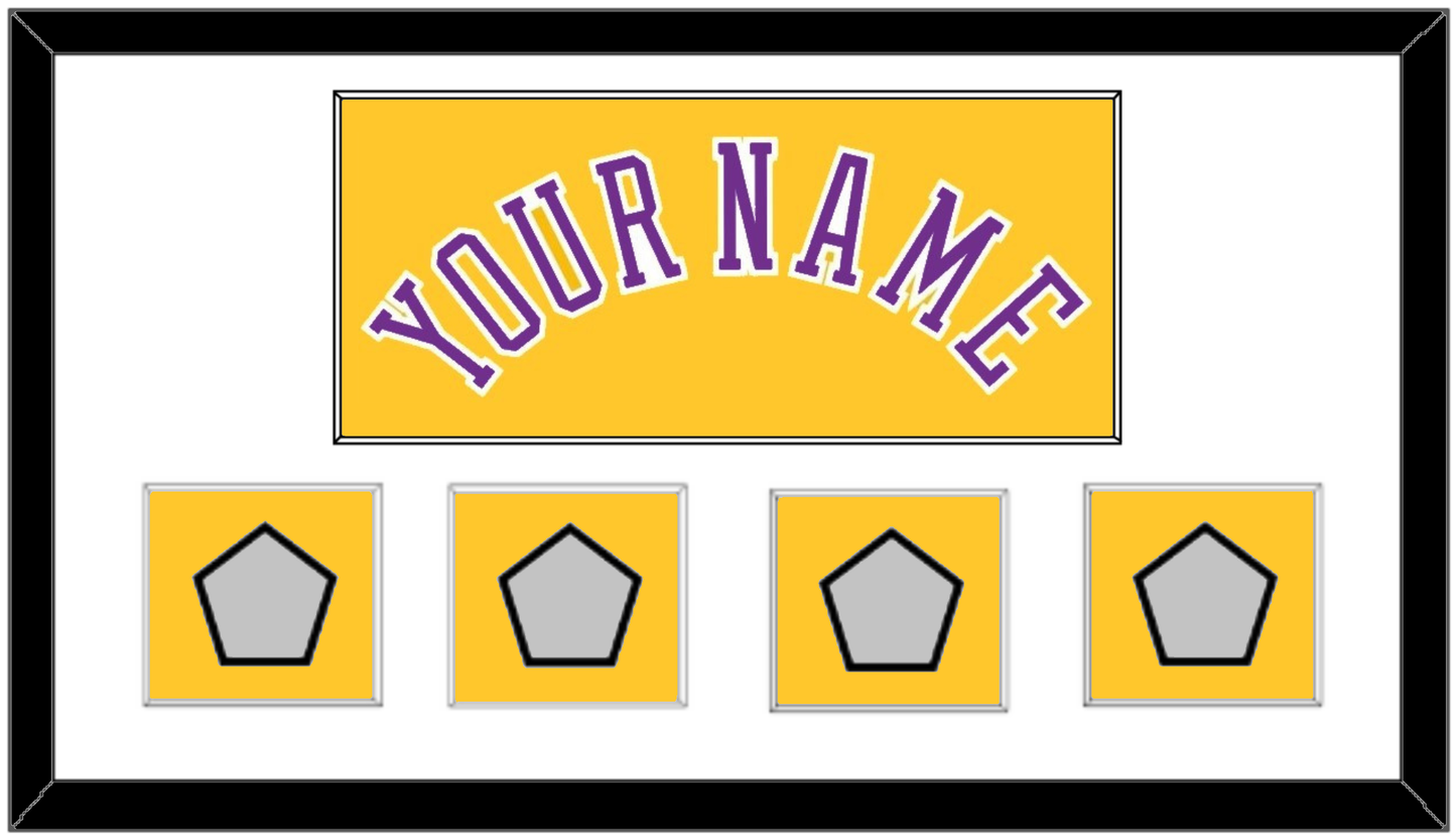 Los Angeles Name & 4 Trophy Patches - Home Yellow (1978-1997) - Essential Tier 1