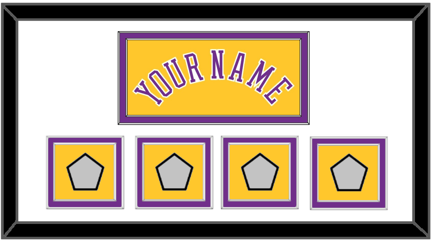 Los Angeles Name & 4 Trophy Patches - Home Yellow (1978-1997) - Signature Tier 1