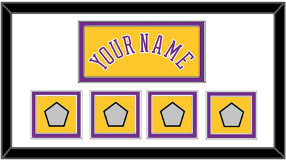Los Angeles Name & 4 Trophy Patches - Home Yellow (1978-1997) - Signature Tier 1