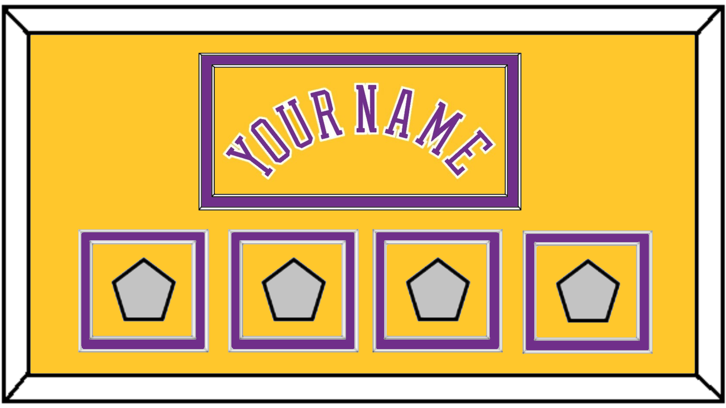 Los Angeles Name & 4 Trophy Patches - Home Yellow (1978-1997) - Signature Tier 2