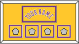 Los Angeles Name & 4 Trophy Patches - Home Yellow (1978-1997) - Double Mat 2