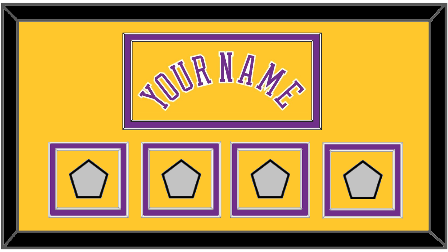 Los Angeles Name & 4 Trophy Patches - Home Yellow (1978-1997) - Signature Tier 2