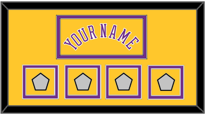 Los Angeles Name & 4 Trophy Patches - Home Yellow (1978-1997) - Signature Tier 2