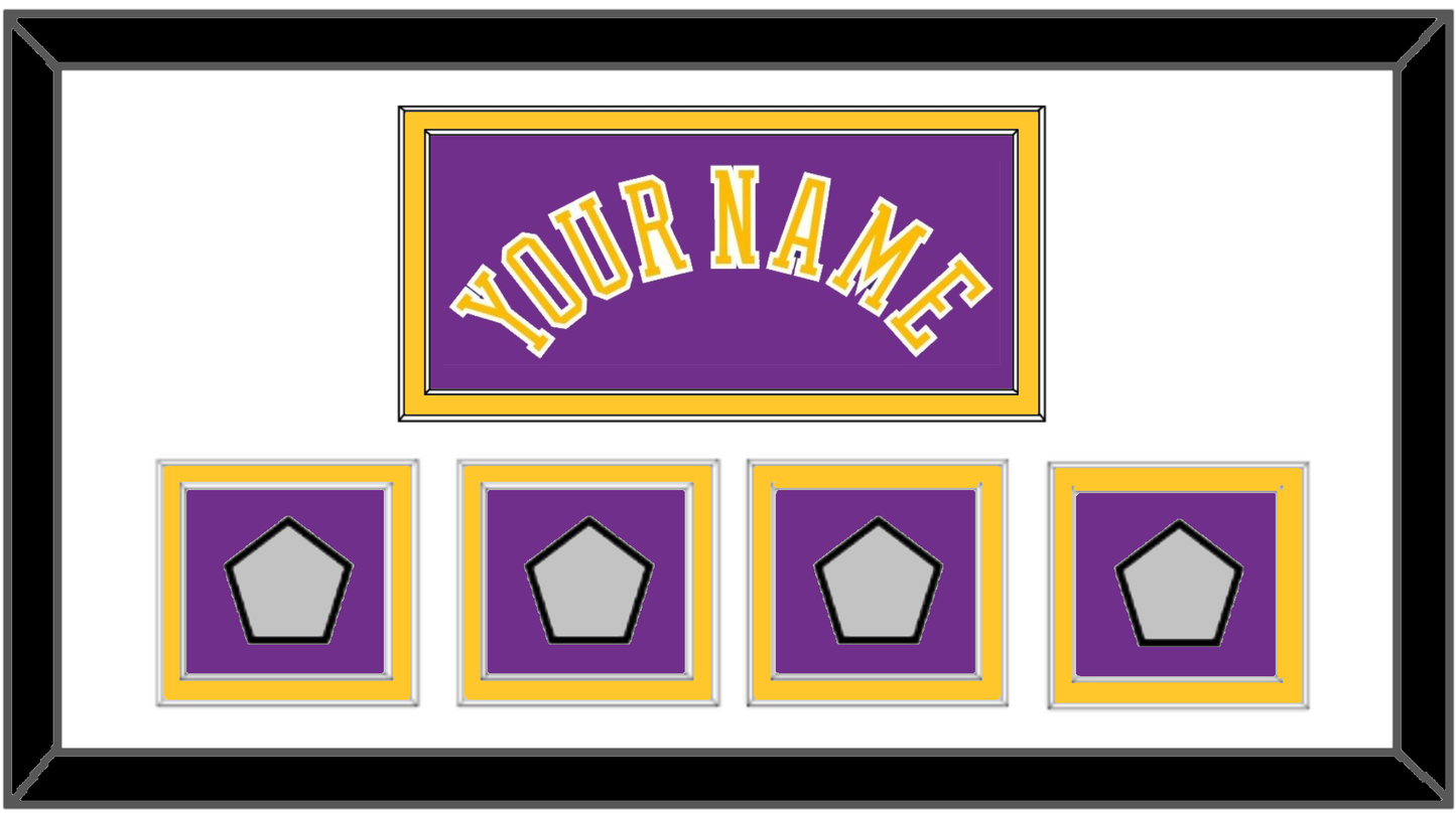 Los Angeles Name & 4 Trophy Patches - Road Purple (1978-1997) - Signature Tier 1