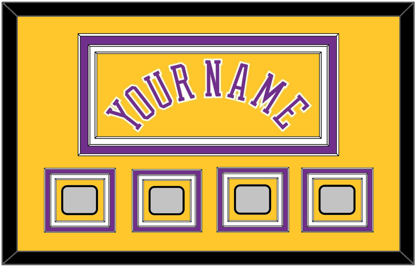 Los Angeles Name & 4 Trophy Patches - Home Yellow (1978-1997) - Premier Tier 2